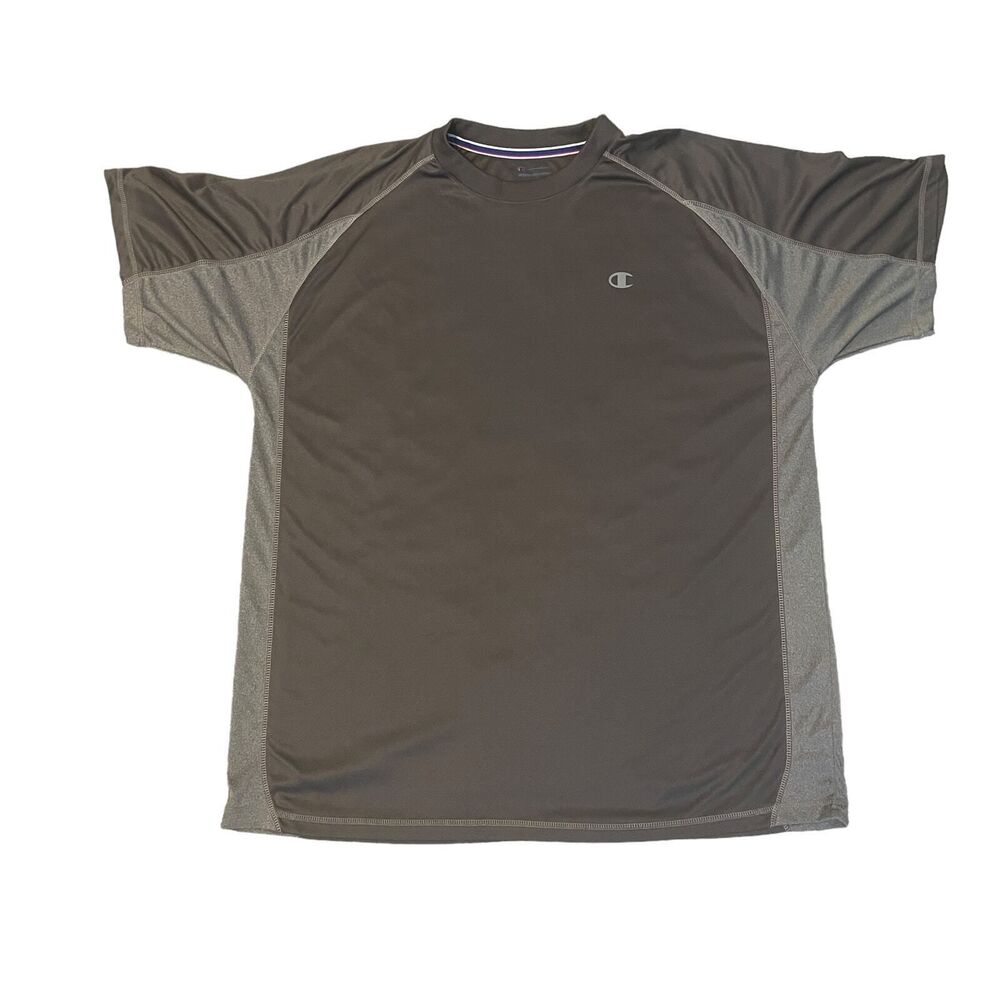 Champion Men's Gray 100 % Polyester Crew Neck T Shirt Size 2XL